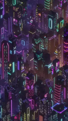 Citadel District in Cyberpunk City live wallpaper download