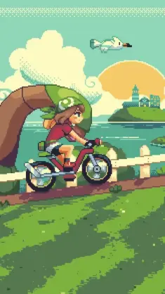 May Riding a Bike (Pokemon Emerald) live wallpaper download