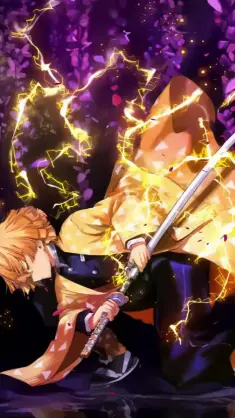 Zenitsu Agatsuma With Sword (Kimetsu No Yaiba) live wallpaper download
