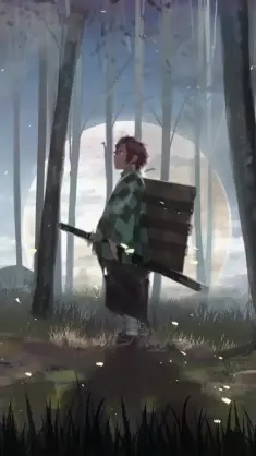 Tanjiro Kamado in Forest live wallpaper download