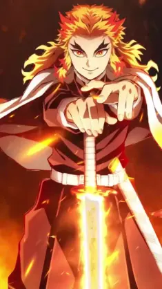Hashira Rengoku in a Red Lava live wallpaper download