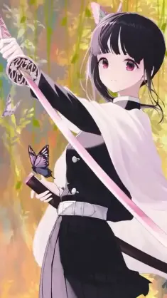 Kanao Tsuyuri in Natural Forest (Kimetsu No Yaiba) live wallpaper download