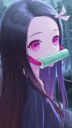 Nezuko Kamado Near the Lake live wallpaper download