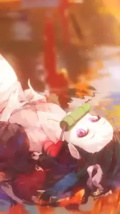 Silent and Strong Nezuko Kamado Lying on the Lake live wallpaper download