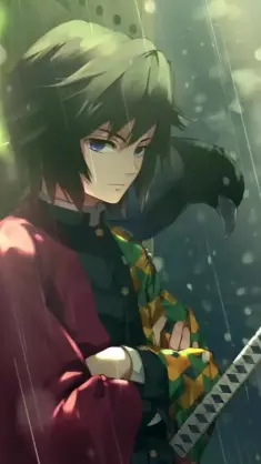 Giyu Tomioka With Raven (Kimetsu No Yaiba) live wallpaper download