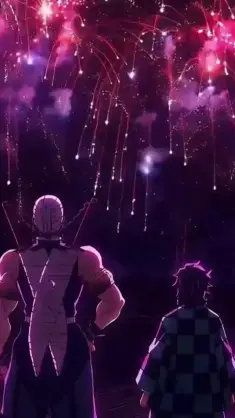 Fireworks in Kimetsu No Yaiba live wallpaper download