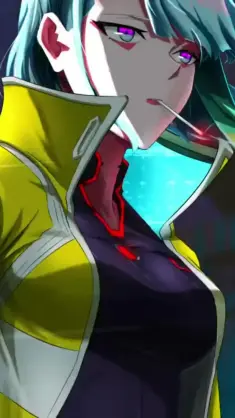 Lucy Smoking a Cigarette (Cyberpunk Edgerunners) live wallpaper download