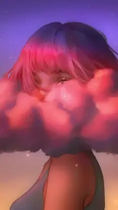 Fantasy Girl Behind the Cloud live wallpaper download