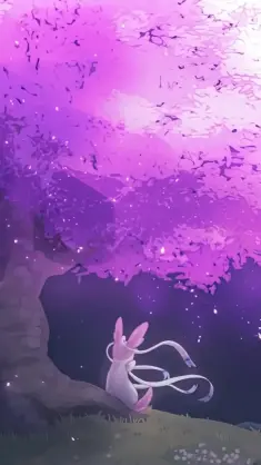 Pokemon Near Pink Sakura Tree live wallpaper download