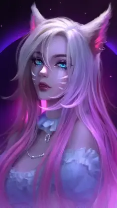 Ahri and Moonlit Night Sky (LoL) live wallpaper download