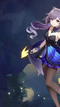 Keqing's Electrifying Elegance live wallpaper download