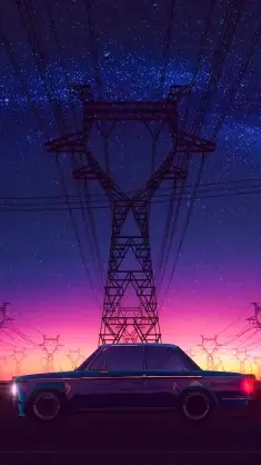 Moving Car at Starry Night live wallpaper download