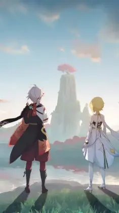 Kazuha & Lumine animated wallpaper download