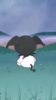 Kuromi Sitting Under the Rain live wallpaper download