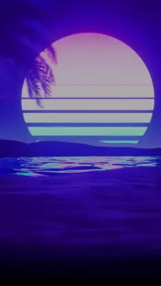 Retrowave Beach live wallpaper download