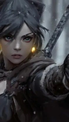 Snowy Samurai Girl live wallpaper download