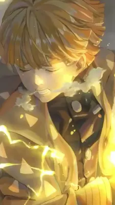Zenitsu Sleeping Amidst Chaos live wallpaper download