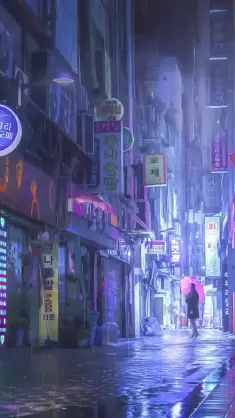 Dark Alley of Night City live wallpaper download