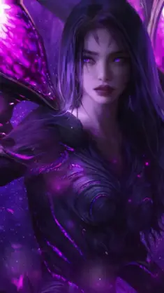 Kai'Sa Purple Butterflies From LoL live wallpaper download