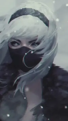 White Wolf Girl live wallpaper download