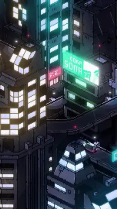 Pixel Cyberpunk Night City live wallpaper download