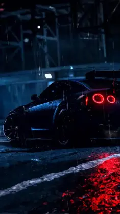 Nissan GT-R's Thrills in the Rain animated wallpaper download