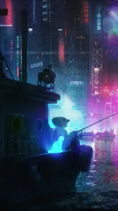 Night Harbor (Cyberpunk 2077) live wallpaper download