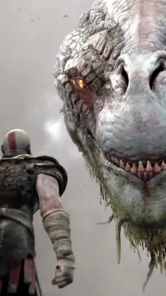 Kratos vs Dinosaur (God of War) live wallpaper download