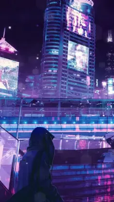 Pixel Neon Light City live wallpaper download
