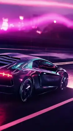 Purple Lights LAMBORGHINI live wallpaper download