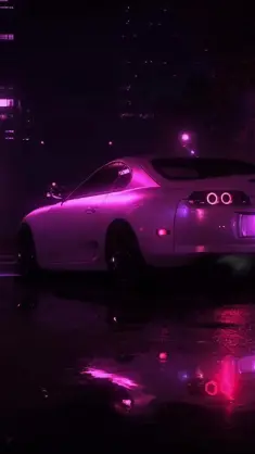 TOYOTA SUPRA  at Neon Night live wallpaper download