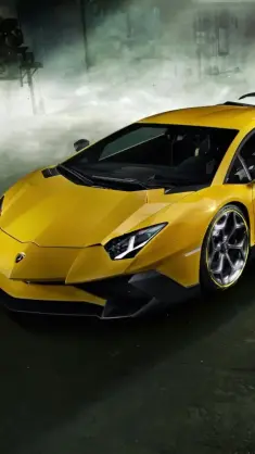 Parked YELLOW LAMBORGHINI AVENTADOR live wallpaper download
