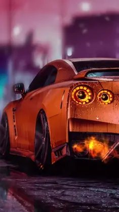 ORANGE Nissan Skyline GTR live wallpaper download