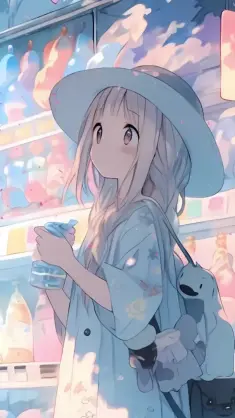 Anime Girl in Cap live wallpaper download