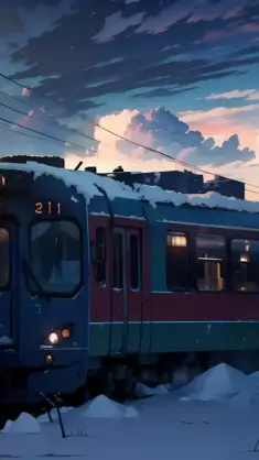 Train in Winter live wallpaper download