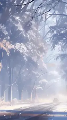 Road in Frozen Forest live wallpaper download