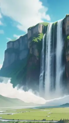 Cartoon Fantasy Waterfalls live wallpaper download