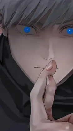 Satoru Gojo With Finger Cross and Blue Sharp Eyes live wallpaper download