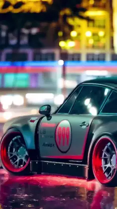 Porsche on Rainy Night live wallpaper download