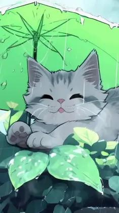 Cat in Rain live wallpaper download