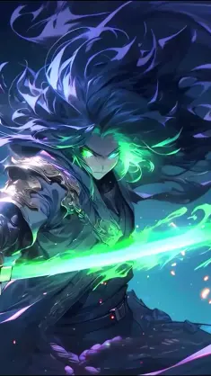 Green Lightning Katana Samurai live wallpaper download