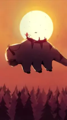 Appa Flying at Sunset live wallpaper download