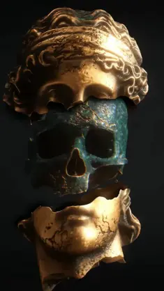 Golden Glitch Mask live wallpaper download