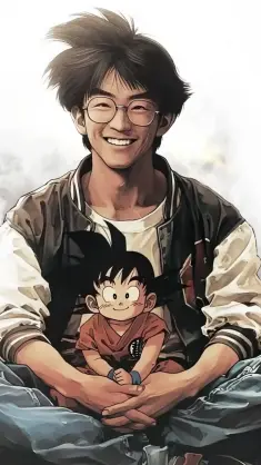 Akira Toriyama and Kid Goku live wallpaper download