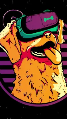 Dog Synthwave live wallpaper download