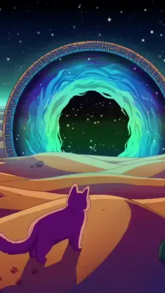 Cat Near Portal live wallpaper download