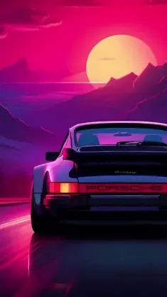 Porsche 911 Synthwave live wallpaper download