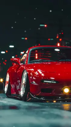 Red MAZDA RX7 Parked live wallpaper download