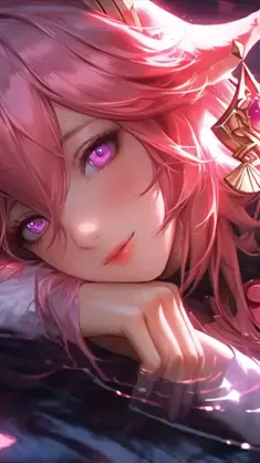 Yae Miko at the Blossom Lake live wallpaper download