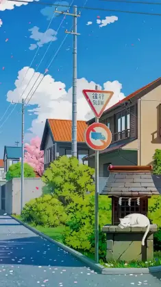 Spring Blossom Town live wallpaper download